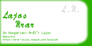 lajos mrar business card